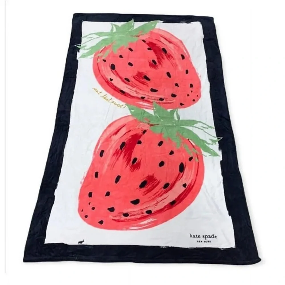 Kate Spade New York Oversized Strawberry Pool Beach Towel Authentic NWT